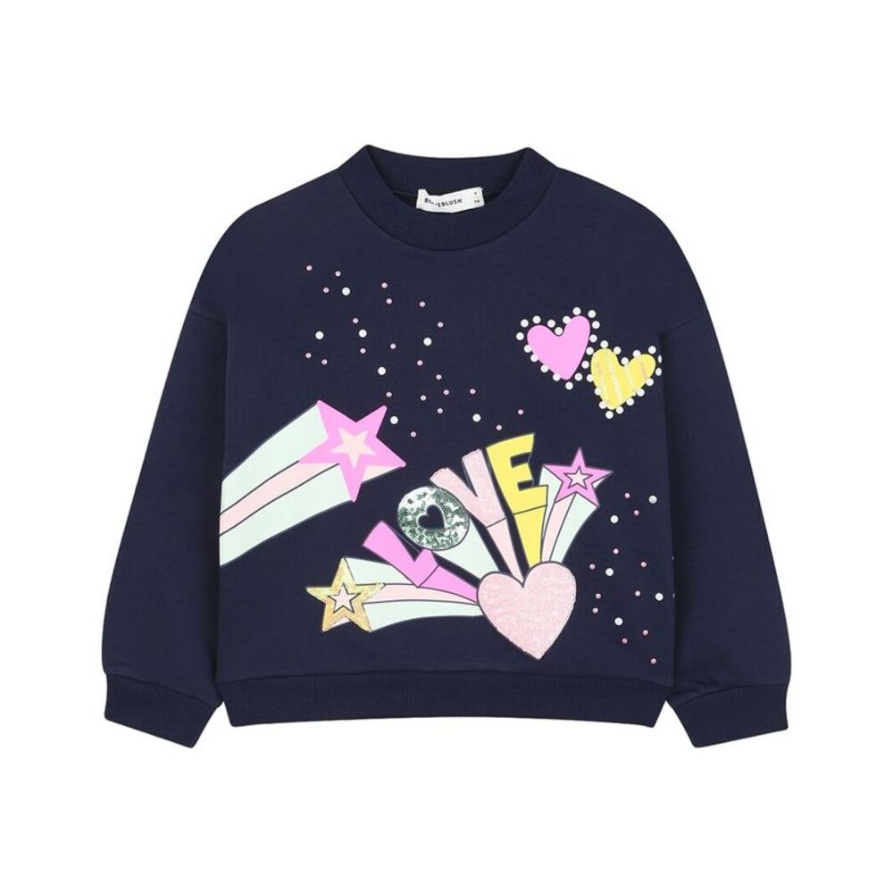 Billieblush Girls  Fleece Sweatshirt, Blue